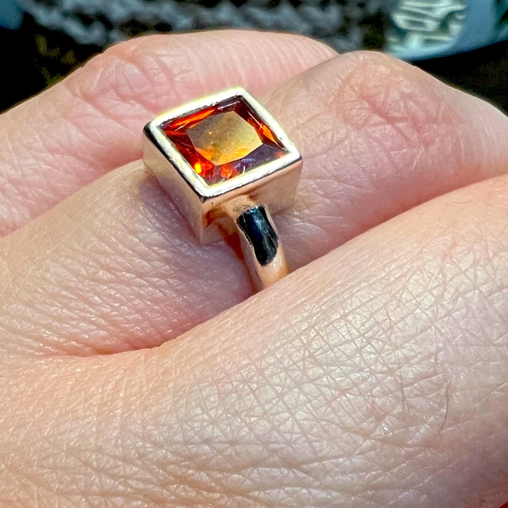 Carnelian stone Sterling Silver Ring Size 6